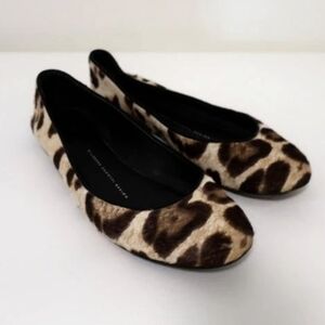 GUISEPPE ZANOTTI* pony hair leopard print ballet flats w/rubber resole for wear